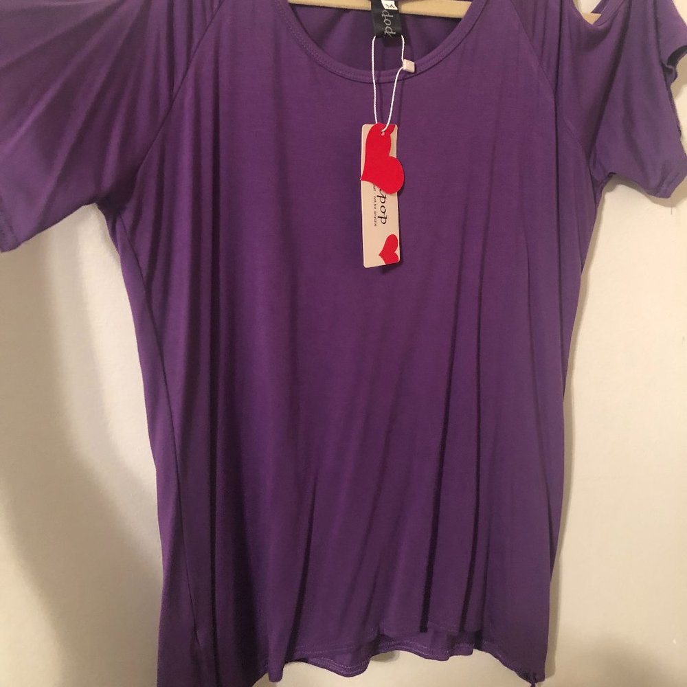 Relipop Women Hollow Out Casual Shirt Short Sleeve Off Shoulder Tunic Tops